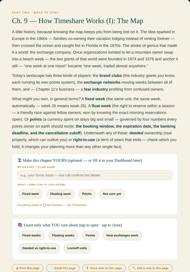 Inside the book — Chapter 9, How Timeshare Works (I): The Map